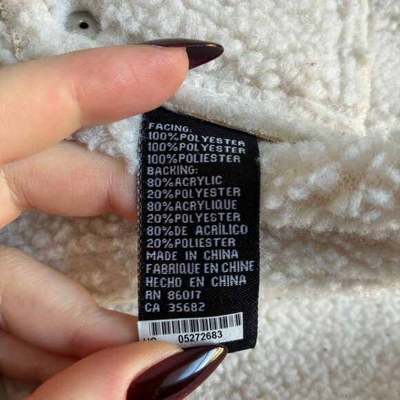 VTG Bebe Women's Suede Winter Jacket w/Sherpa Lining - Picture 12 of 16